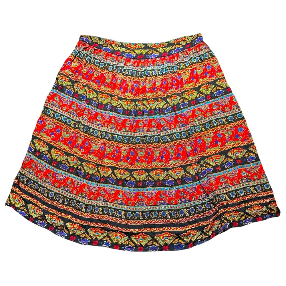 Jane Ashley Vintage Retro Bohemian Peasant Smocked Skirt - Women’s Size Large